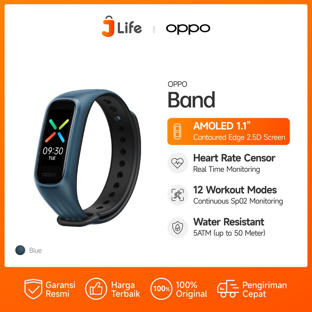 Jual Jlife - OPPO Band [Exercise Mode and Health Monitor] - Biru