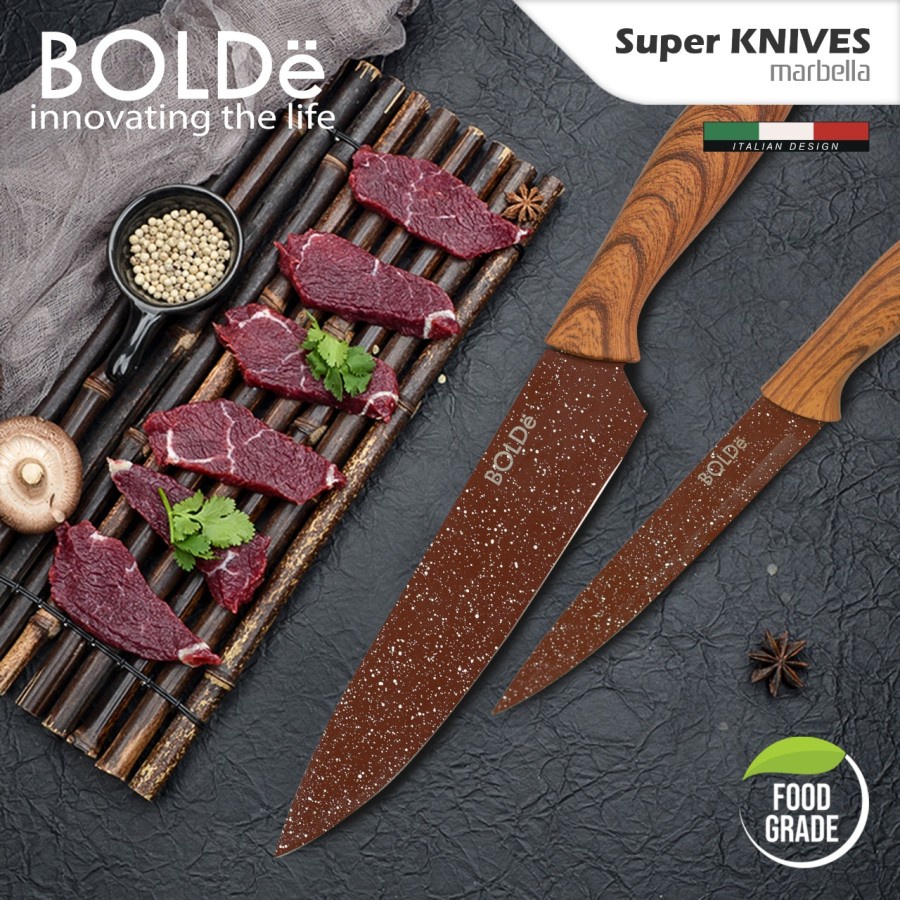 BOLDe Super Knives Marbella 6 Pcs Pisau Gunting Dapur Pisau Set Bolde isi 6 Pcs