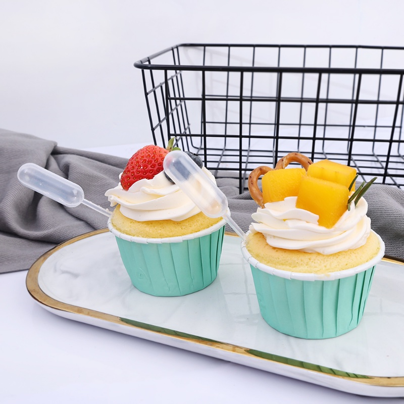 50 Pcs Pipet Tetes 4ml Sekali Pakai Bahan Plastik Untuk Cupcake / Es Krim / Cokelat / Buah
