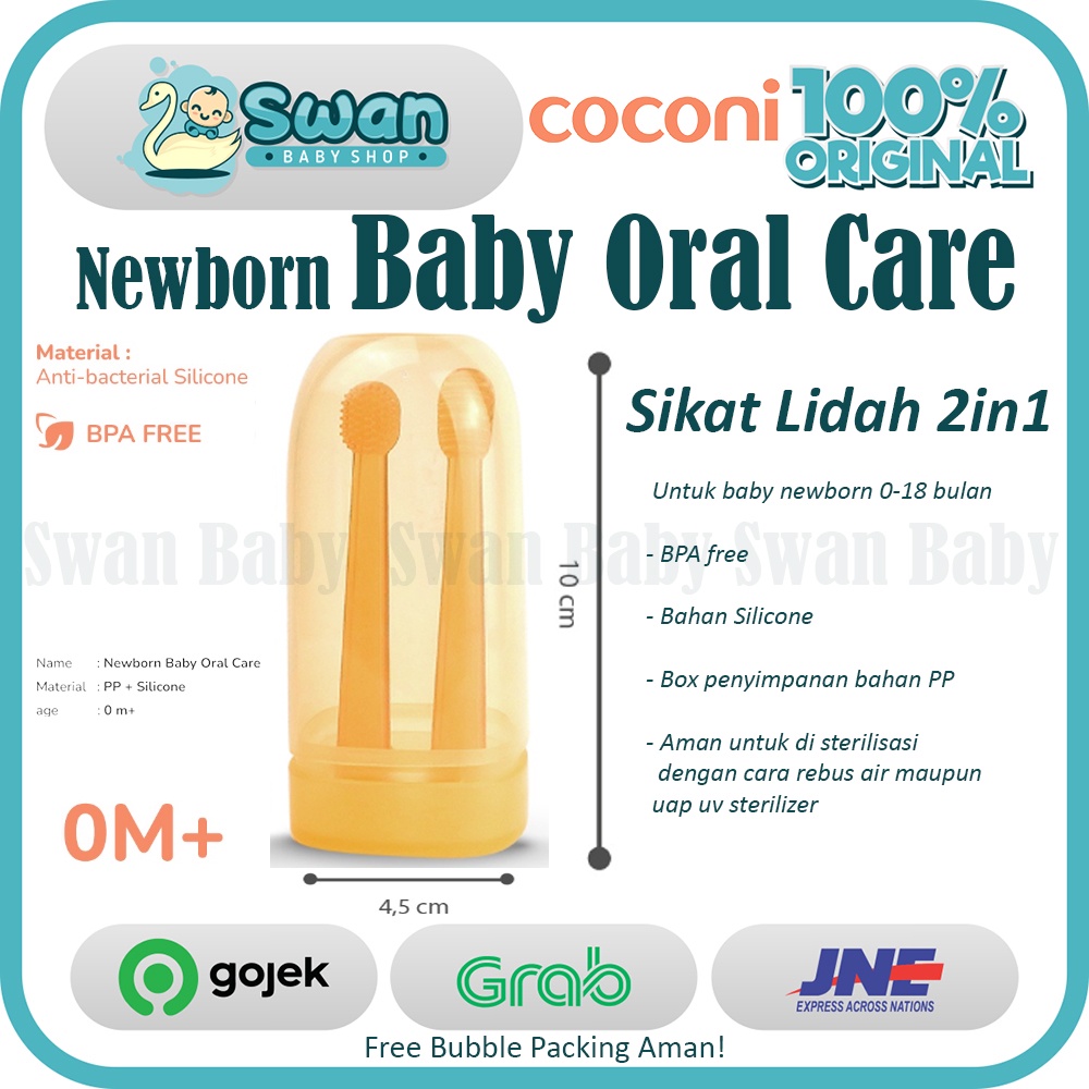 COCONI Baby Oral Care Pembersih Mulut Bayi Sikat Lidah isi 2 pcs