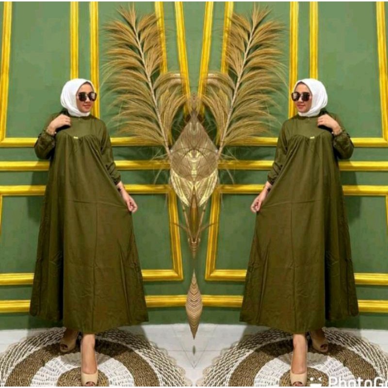 (COD)Midi Dress Rayon by ASHANTY/Midi Dress Muslim Busui Friendly/Gamis Terbaru kekinian/Baju Wanita