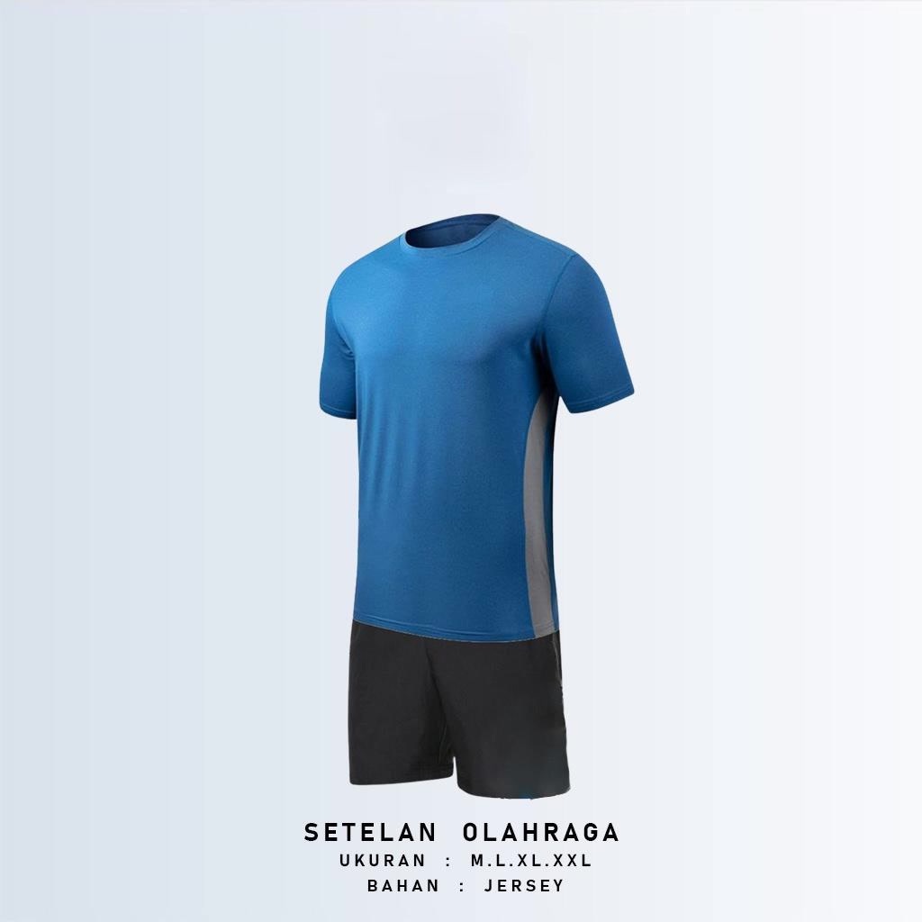 Setelan Olahraga Kaos Jersey Pria Wanita Baju Sport Running Jogging Fitness Set Pakaian Olahraga Pri