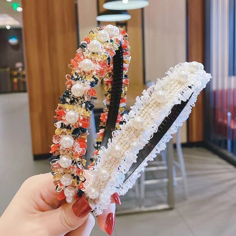 Bando Bunga Mutiara Anak Perempuan Colorful Fashion Wanita