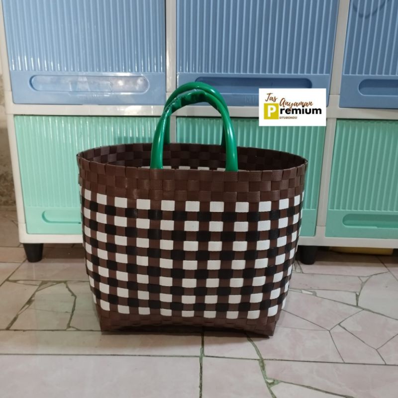 (UK 5) Sarung (29x16x27cm) Tas Anyaman Premium Situbondo/tas pasar/tas belanja/tas wanita