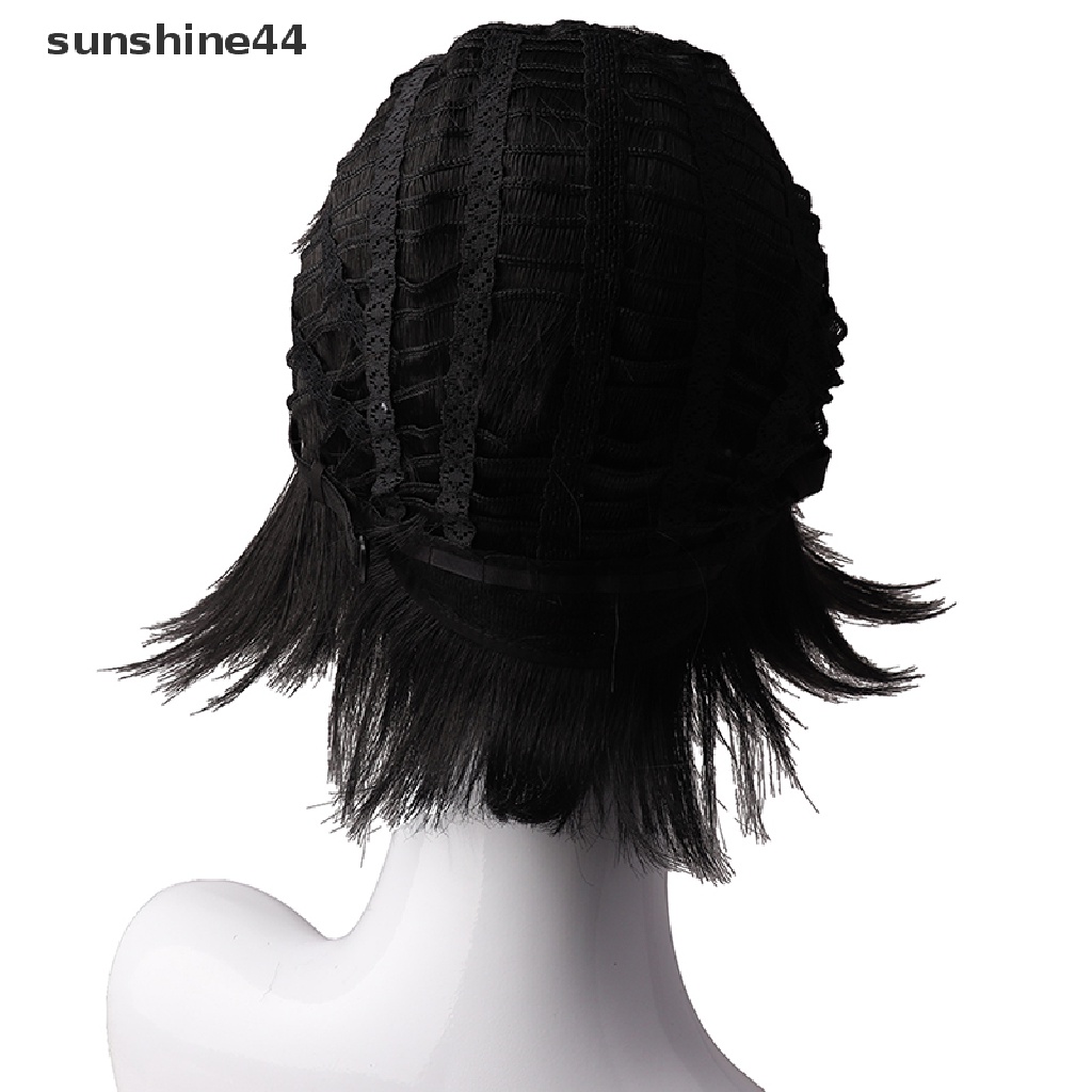 Sunshine Wig / Rambut Palsu Anime Yakusoku no Neverland The Promised Neverland Ray Pendek Warna Hitam Untuk Cosplay