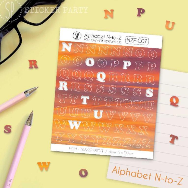 

↻ [Sticker Party] Stiker Alphabet Huruf Abjad Background Sky Sunset Milkyway Langit Awan ⇿