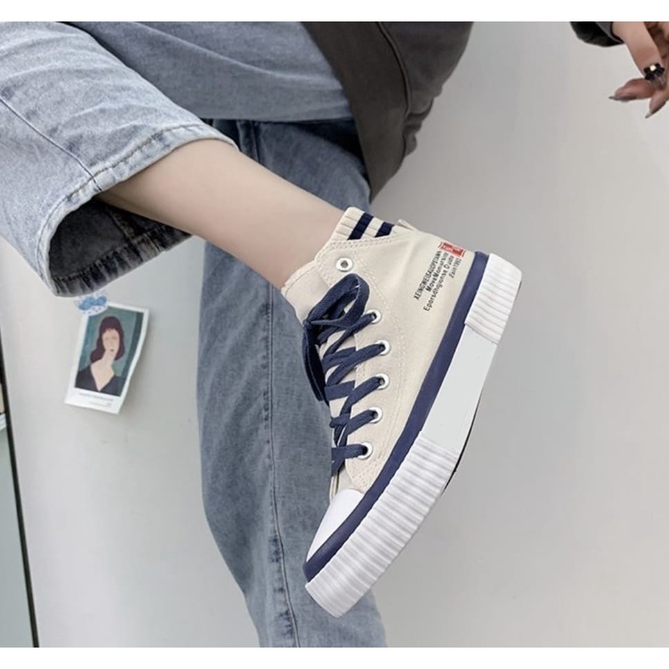 Sepatu Sneakers Kanvas Higt Import Korean Style AS178