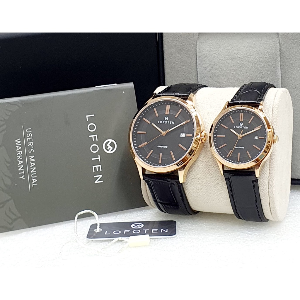 Jam Tangan Couple Lofoten 8104 Strap Kulit Pria Wanita F8104 Original