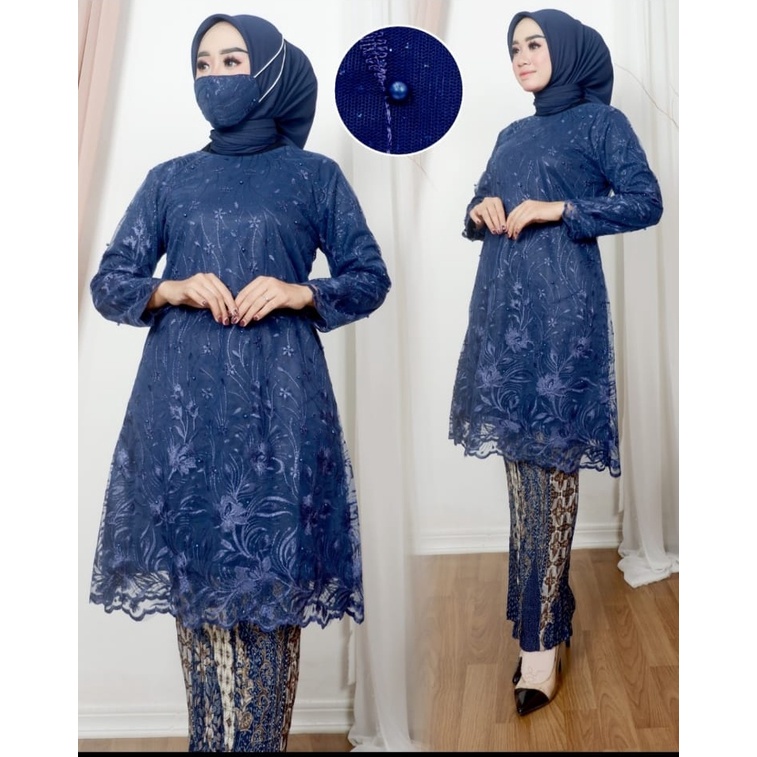 Set Kebaya Tunik Tulle Vania / Kebaya Muslim /Kebaya Modren / Kebaya Tunik Modern / Kebaya Wisuda / Baju Kurung Set Rok