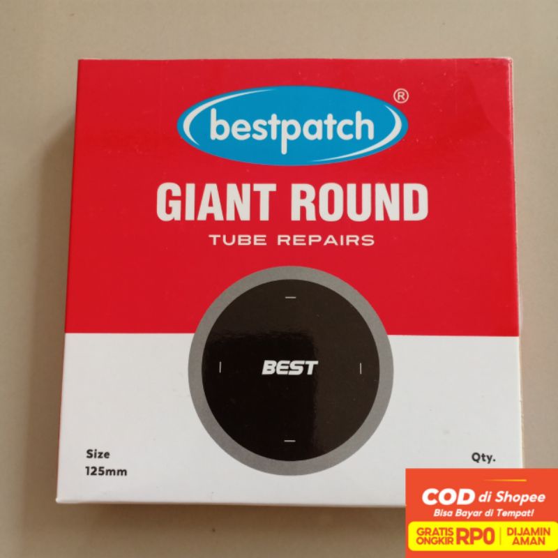 Bestpatch Giant Round 125mm Per Pcs / Biji / Lembar - Karet Tambal Ban Dalam - Best - Bestpatch