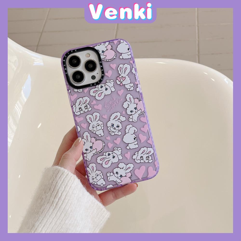 Case iPhone 14 Pro Max Thickened Silicone Soft Case Clear Purple Cute Bunny Shockproof Camera Protection Compatible For iPhone 13 12 11 Pro Max XR XS 6 6S 7 8 Plus