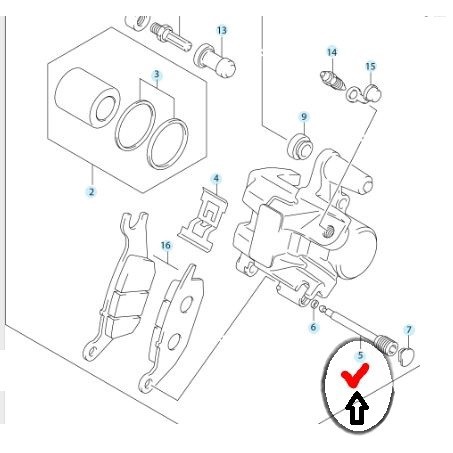BAUT PIN PEN KALIPER CALIPER DEPAN SPIN SKYDRIVE 125 ASLI ORI SGP TERLARIS 69345-20G00-000