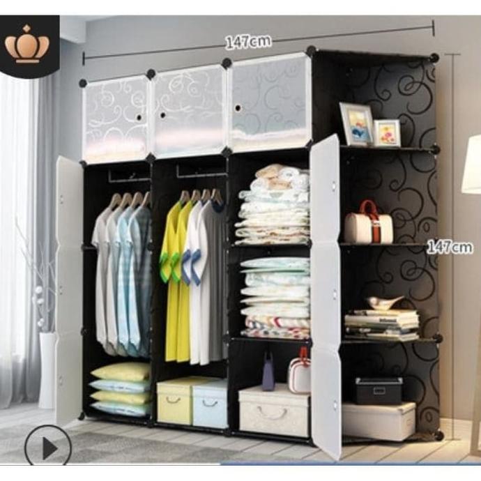 

MAGIC WARDROBE LEMARI BAJU PLASTIK DIY 16 RUANG + RAK (DIY-016) stock ready