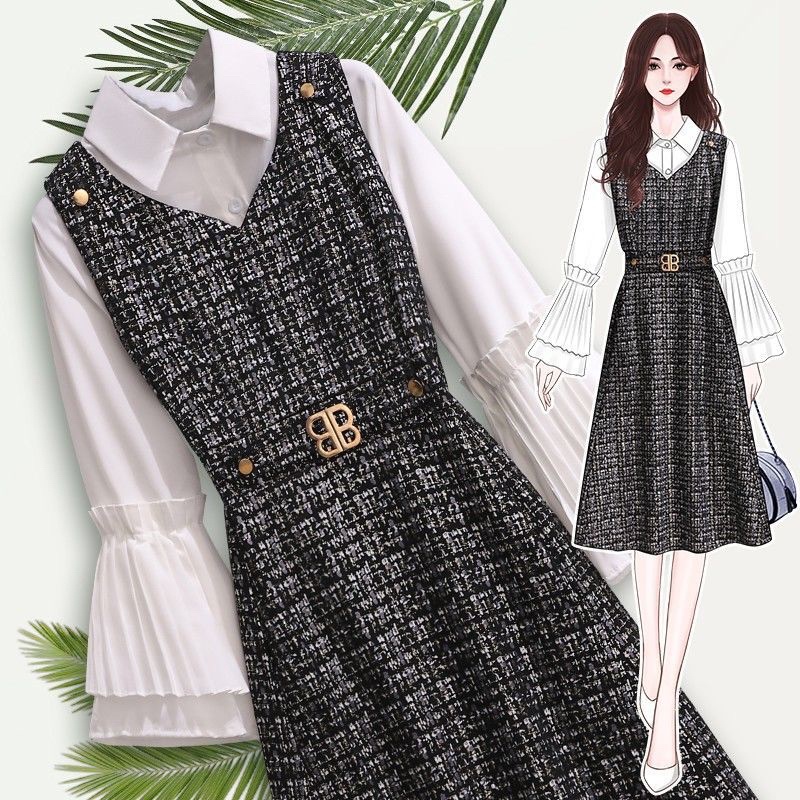 [ Premium Series ] Set Formal Scuba Dress + Blouse Import Premium ( Setelan Kemeja + Dress Kantoran )