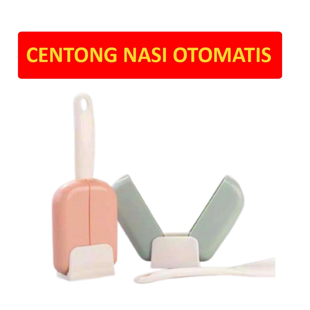 Centong Nasi Otomatis Dengan Cover Buka Tutup Otomatis Penutup Otomatis Sendok Nasi Cover Tutup Otomatis Centong Nasi Plastik Centong Plastik Dengan Penutup Otomatis Automatic Rice Scoop - Warna Acak