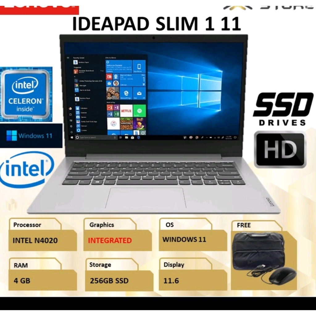 LAPTOP LENOVO IDEAPAD 11 INCH TYPE  IDEAPAD SLIM 1 11 N 4020 4GB