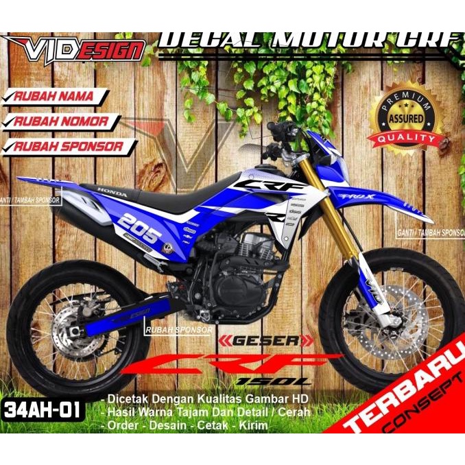 STIKER HONDA CRF 150 L DESAIN CRF 150L AKSESORIS SUPER GLOSSY FULLBODY