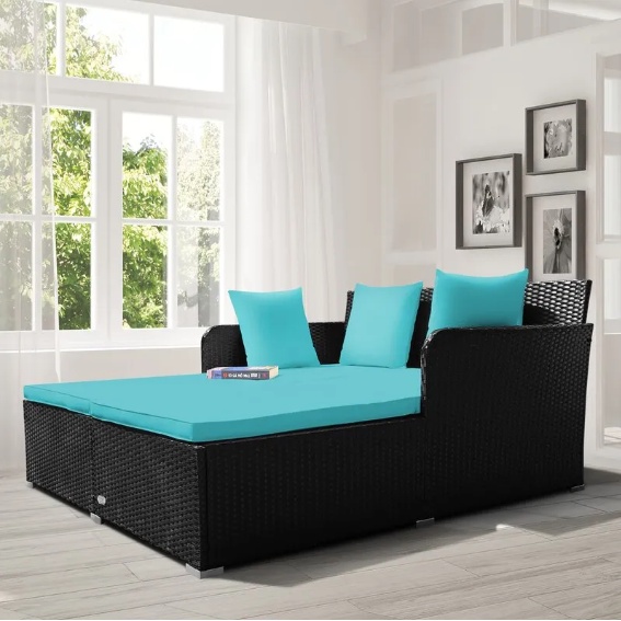 Sofa Daybed Minimalis Rotan Sintetis