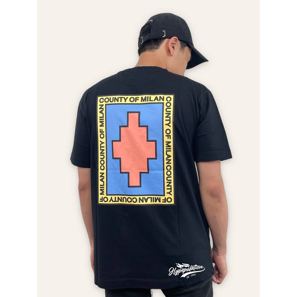 Marcelo Burlon Black/Pink County Park Black Tee ORIGINAL