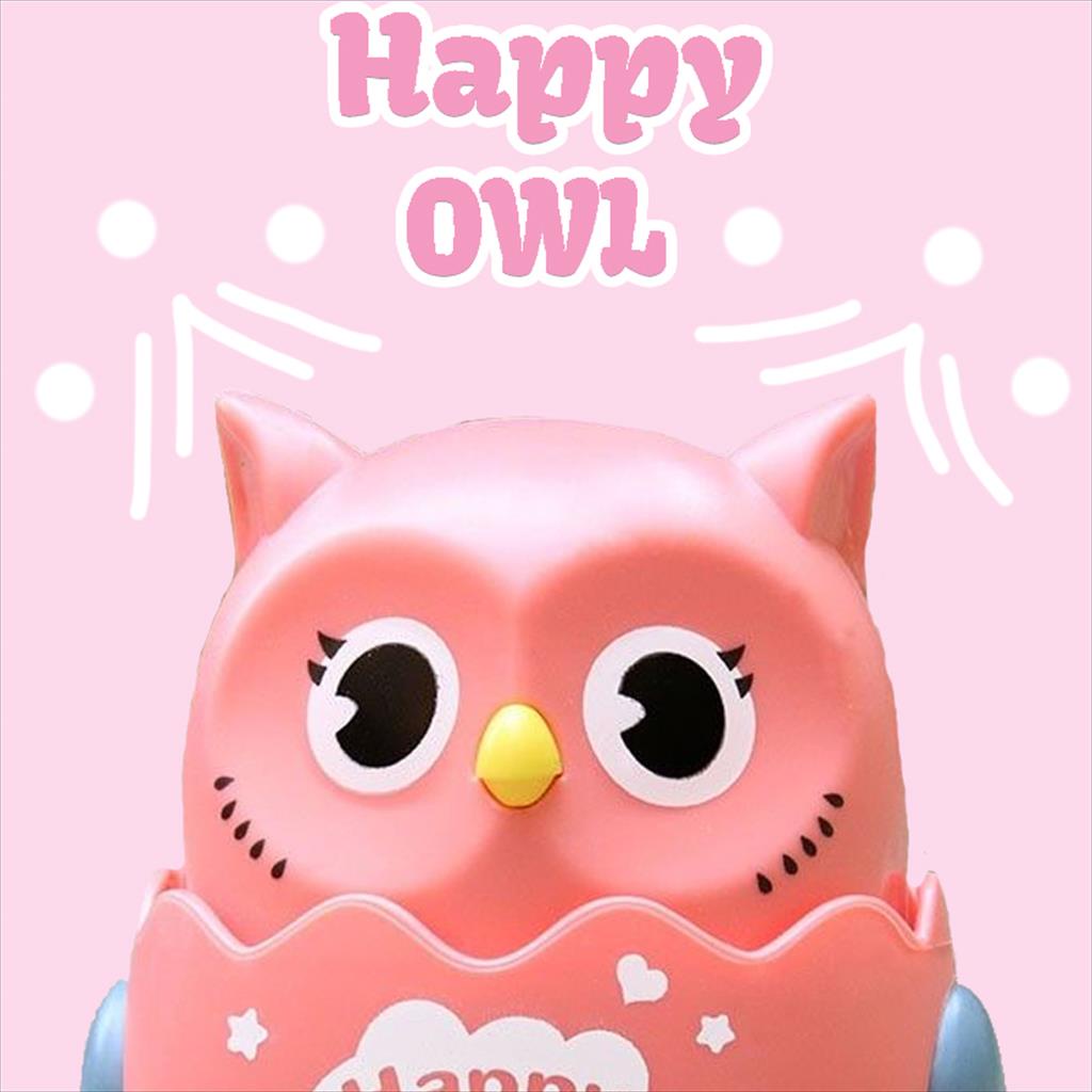 Mainan Tekan Happy Owl/Mainan Burung Hantu Berjalan Push &amp; Run