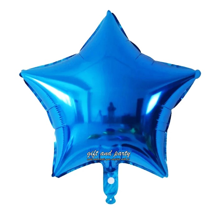 Jual Balon Foil Bintang Biru Mini / Foil Star Mini / Balon Foil Star ...