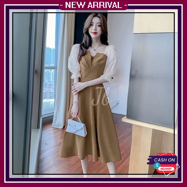 Dress Wanita Gaun Modern Mewah Untuk Natal Kondangan Pesta Kekinian 2022 Korean Style Viral Murah Ba