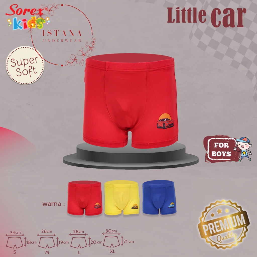 Cd anak / Sorex / celana dalam anak laki boxer / cd anak motif mobil