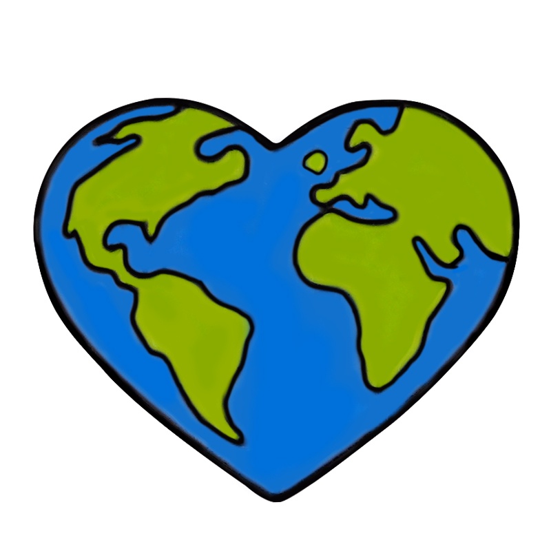 Bros Pin Desain Kartun Love The Earth Untuk Aksesoris Pakaian