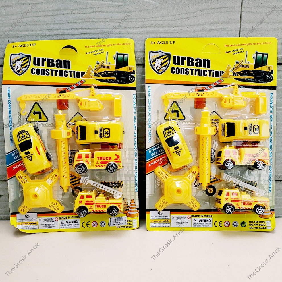 Urban Construction Truck Mainan Mini Truk Konstruksi Tower Crane