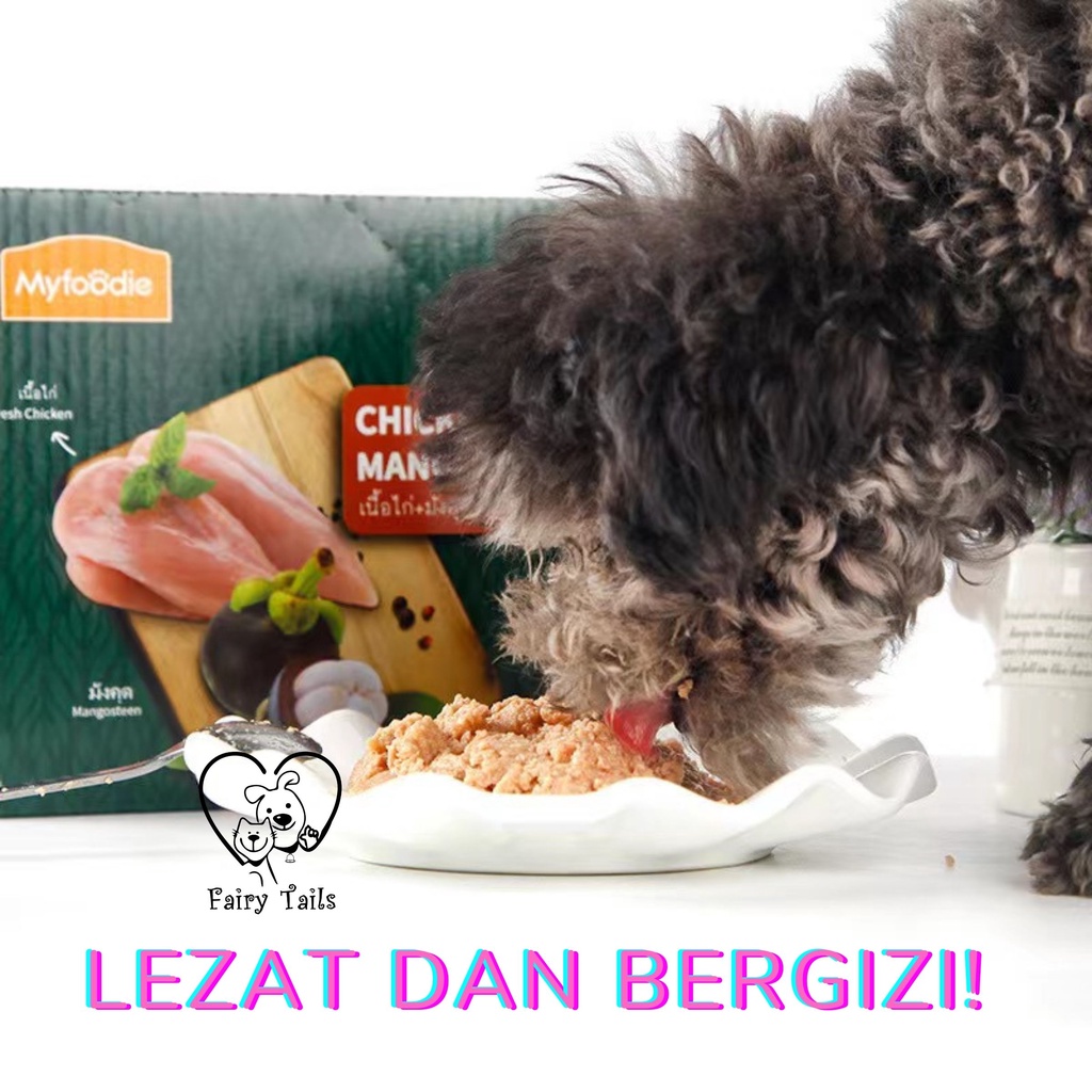 Makanan Basah Untuk Anjing Pattaya Series Dengan Daging Asli Premium dan Buah Segar Kemasan Kantong Pouch (MyFoodie) | Pengganti Makanan Hewan Kaleng Anjing | MyFoodie Dog Wet Food with Real Meat Cube and Fresh Fruits