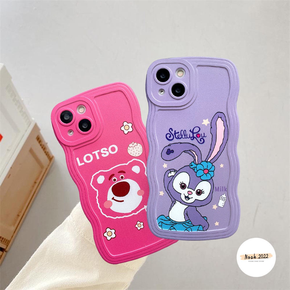 Soft Case TPU Motif Kelinci Strawberry Beruang Ungu Untuk iPhone 13 12 11 14 Plus Pro Max 6 6s 7 8 Plus X Xr Xs Max SE 2020