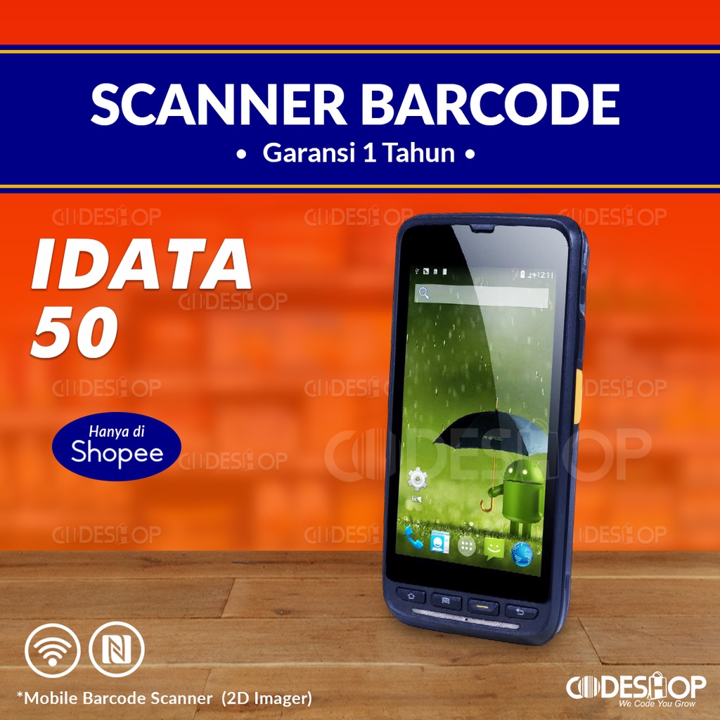 MOBILE BARCODE SCANNER IDATA 50 ANDROID (2D IMAGER) WIFI + NFC