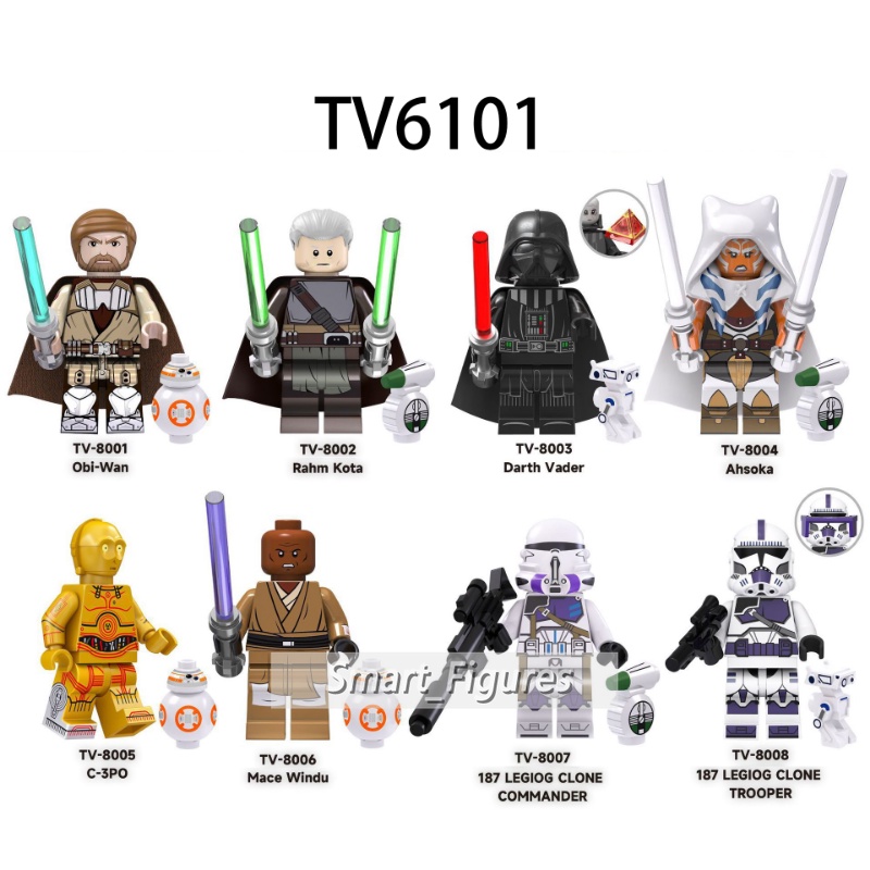 Mini Figure Star Wars Obi-Wan Rahm Kota Darth Vader Ahsoka C-3PO Mace Windu TV6101