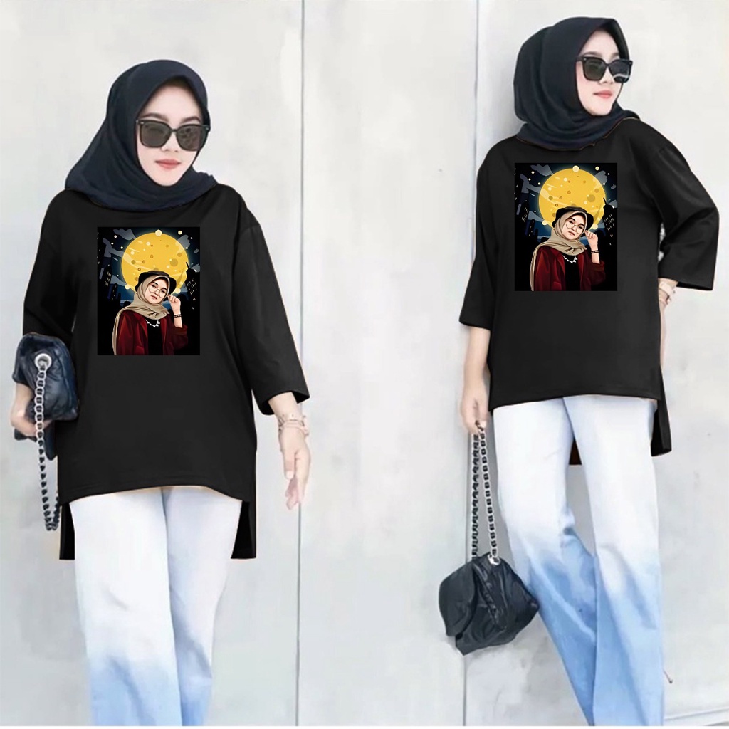 GSC - Long Tunik Anime 023 / Tunik wanita dewasa / Tunik kaos jumbo / Tunik panjang moscrepe