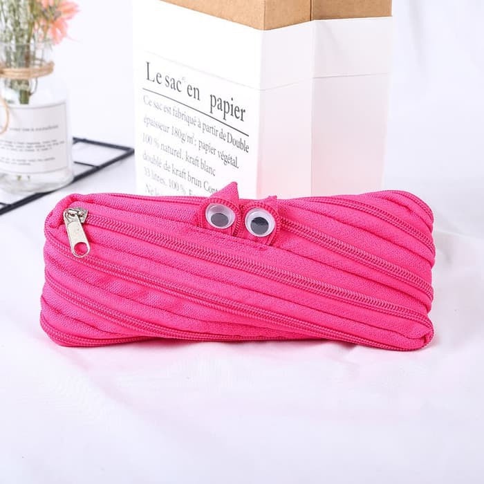 

Tempat kotak pensil lucu dengan zipper dan mata-mataan Pencil Case Zipper Monster