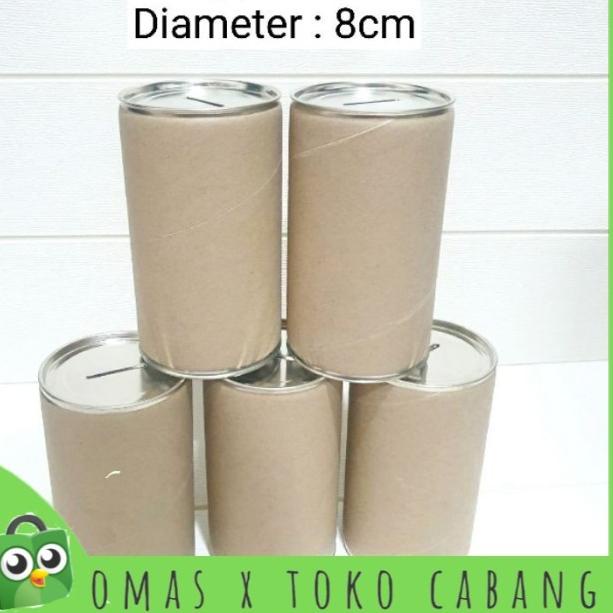 [12pcs] Celengan Kaleng Polos Tanpa Sticker Small uk. 14 x 8 cm