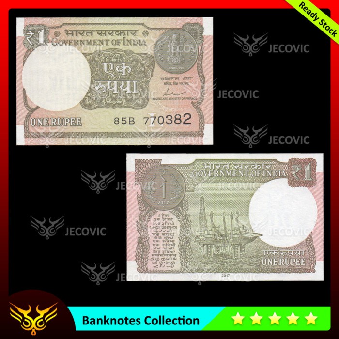 INDIA 1 Rupee 2017 , UNC , Uang Asing