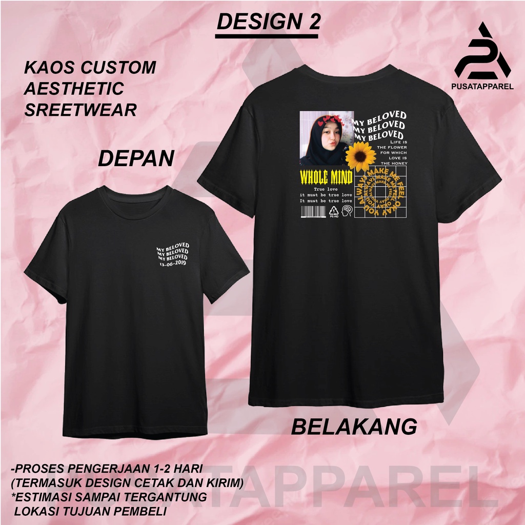 Kaos Baju CUSTOM FOTO STREETWEAR AESTHETIC BISA REQUES DESIGN PACAR KALIAN Kaos Distro Kaos Bucin DE