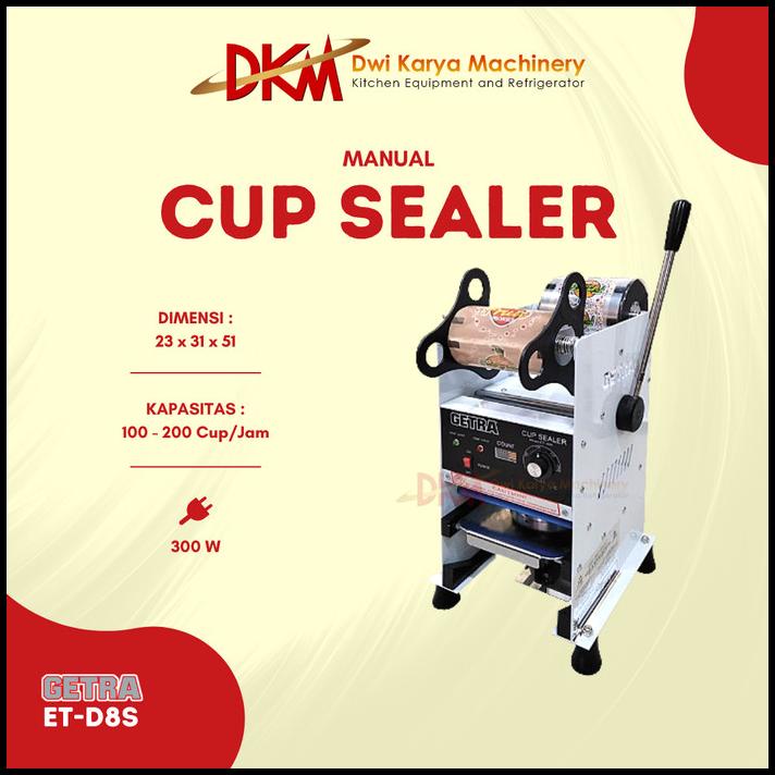 Promo Cup Sealer Manual Getra Et D8S / Cup Sealer Gelas Plastik Et-D8S