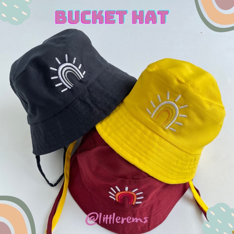 Littlerems Bucket Hat Anak Topi Lucu Fashion Kekinian Korea Cewe Cowo Bayi Balita Style