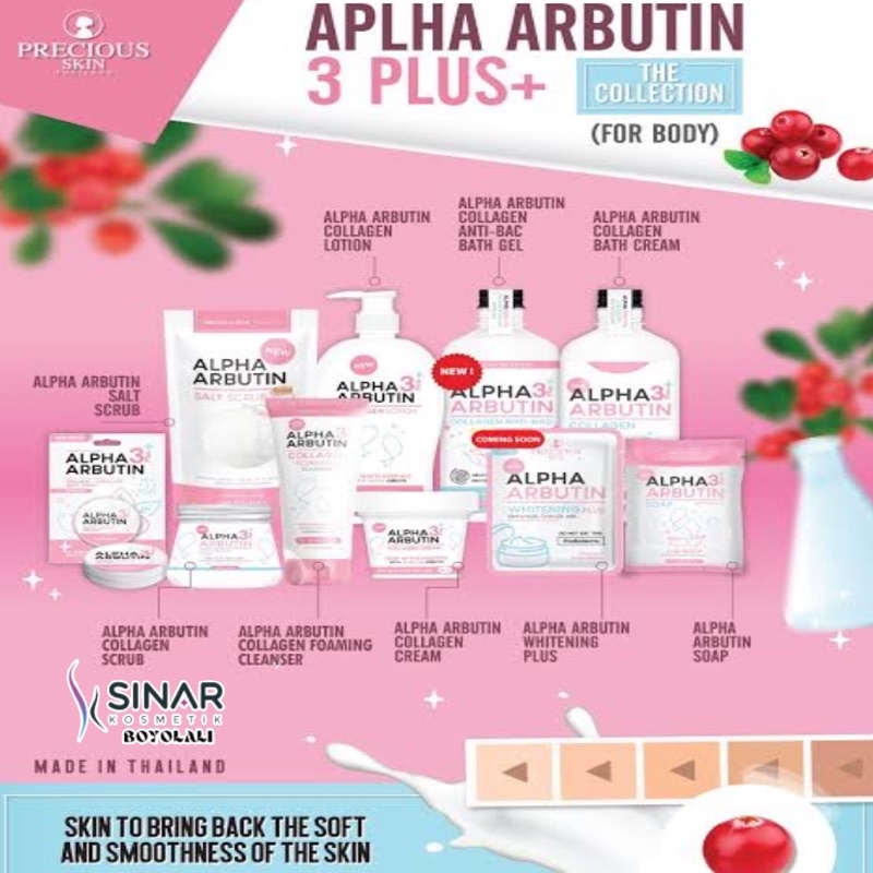 Precious Skin ALPHA ARBUTIN 3+ PLUS Collagen Brightening Face &amp; Body Cleanser Soap Powder Lotion Serum Underarm Night UV Cream