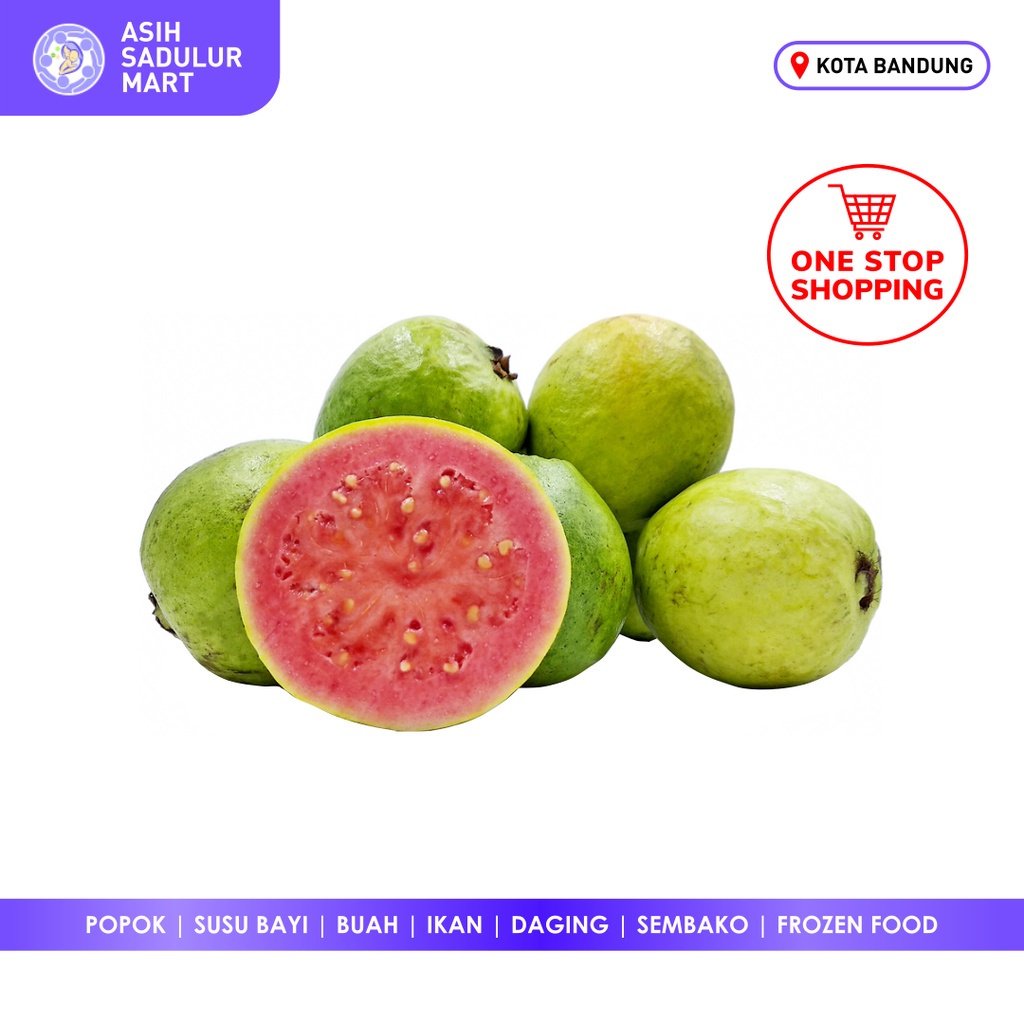 Jambu Biji Merah / Kristal | Crystal Guava 500g 1kg Buah Segar Bandung | Asih Sadulur Mart