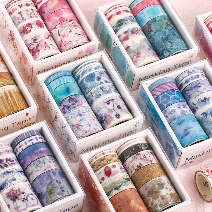 

10Pcs Selotip Kertas Washi untuk Dekorasi Scrapbook
