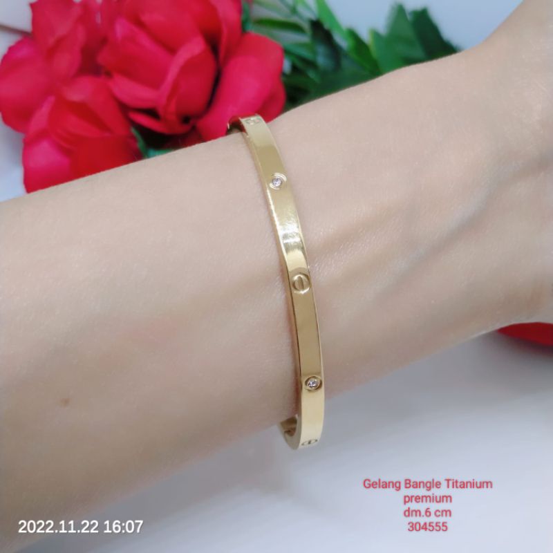 Gelang Titanium Premium Perhiasan Aksesoris Fashion Wanita Terlaris Termurah