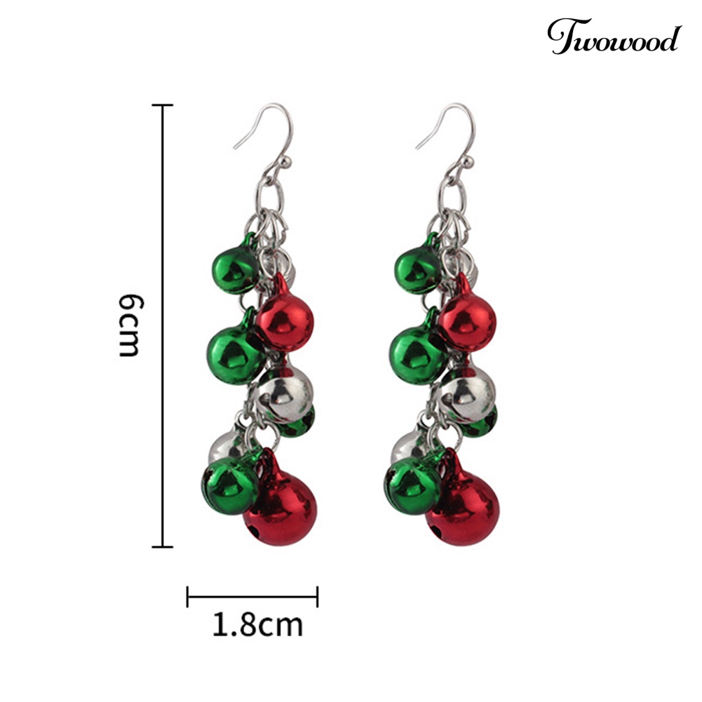 Anting Hook Panjang Desain Lonceng Natal Untuk Wanita