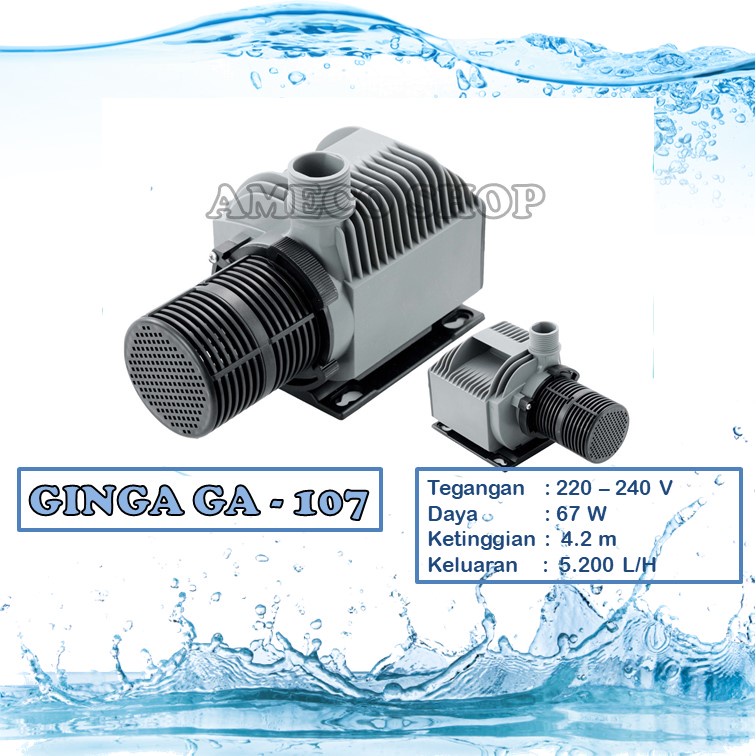 GINGA Pompa Air Celup Aquarium Water Pump GA 107