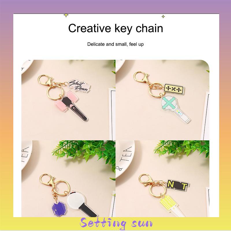 NCT/BLACK PINK/BTS/ITZY Gantungan Kunci Mini Key Chuain Lucu Kpop Keychain Akrilik Mendukung Aksesoris TN