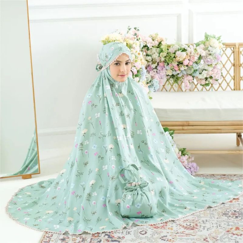 MUKENA 3 IN 1 DEWASA BIANNCA GREEN TEA MUKENA ADEM MUKENA MURAH MUKENA TASIKMALAYA