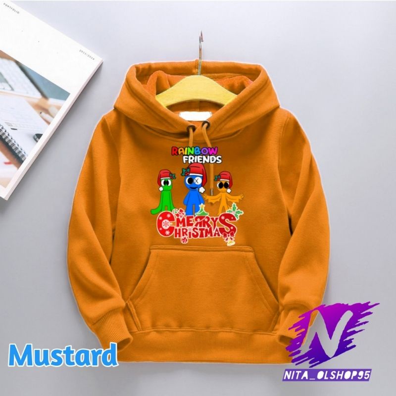 sweater jaket anak rainbow friends merry christmas