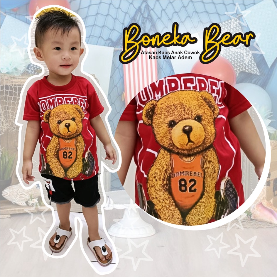 Atasan Kaos Anak Laki-Laki Boneka Bear CKids